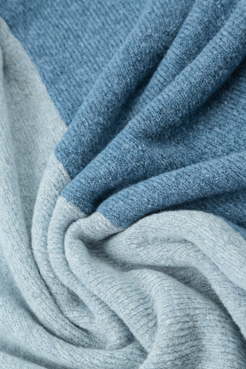 Dual Silver &amp; Petrol Blue Wool Sweater 5