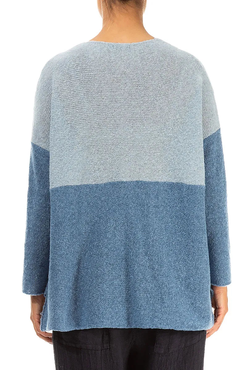 Dual Silver &amp; Petrol Blue Wool Sweater 2