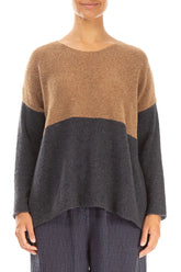 Dual Caramel & Dark Grey Wool Sweater 1