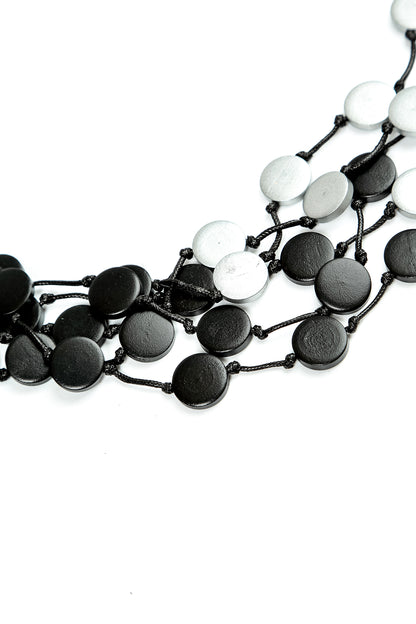 Doppelkaskaden-Halskette aus Holz