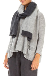 Dual Dark Grey & Light Grey Wool Scarf 3