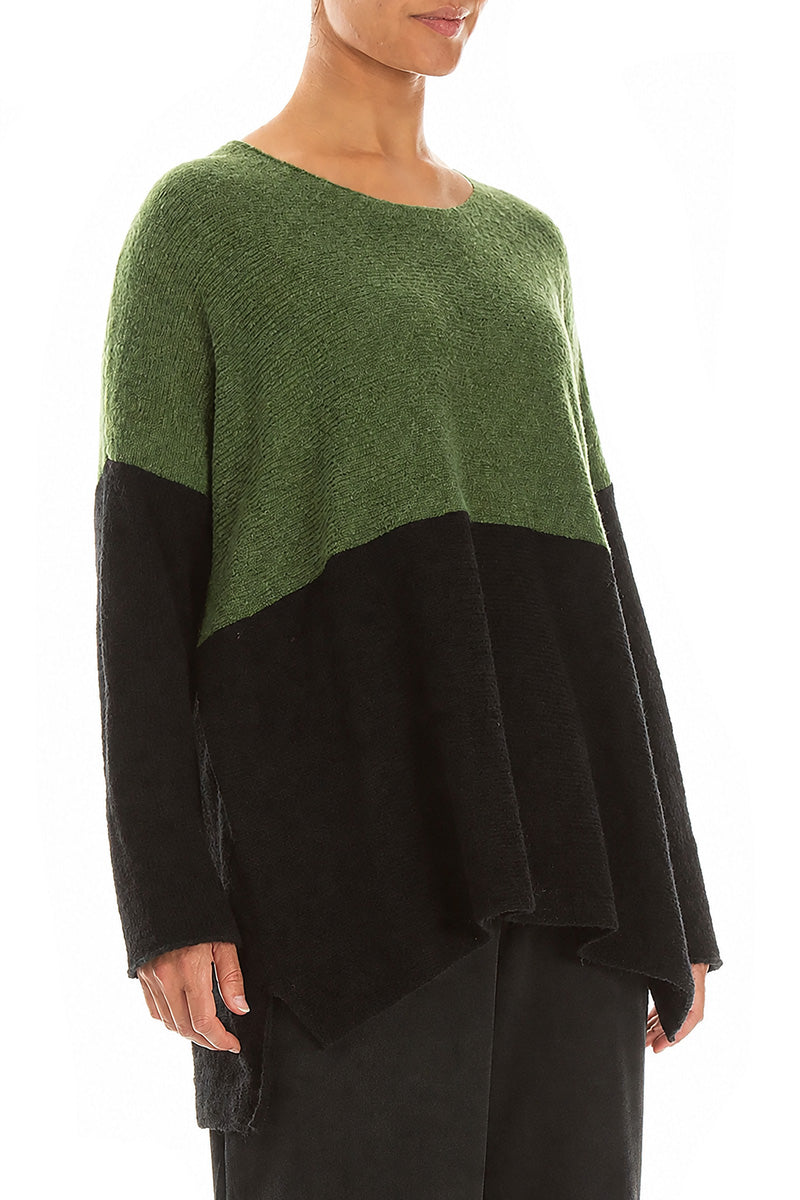 Dual Green &amp; Black Wool Sweater