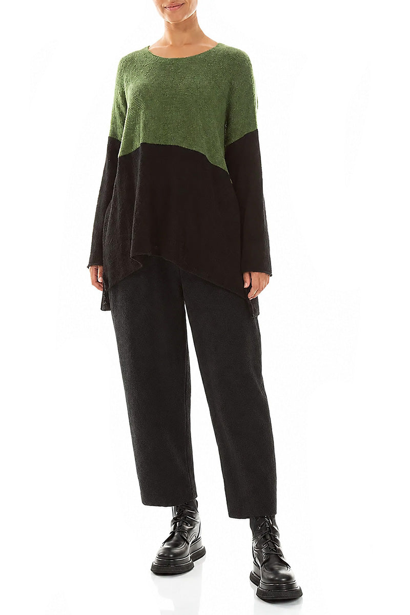 Dual Green &amp; Black Wool Sweater