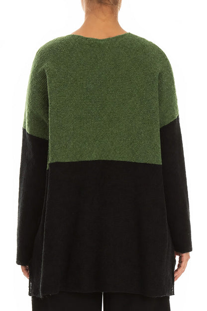 Dual Green &amp; Black Wool Sweater