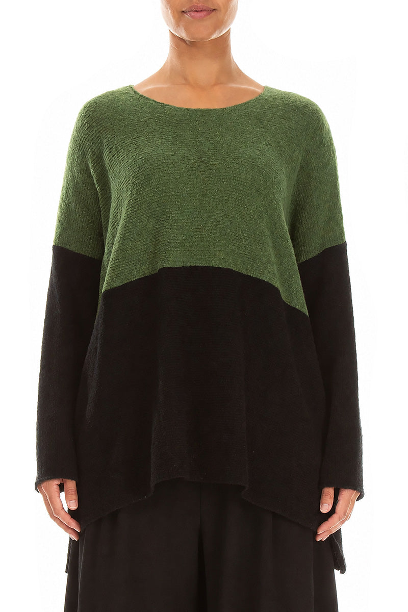 Dual Green &amp; Black Wool Sweater