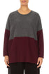 Dual Grey & Deep Red Merino Wool Sweater 1