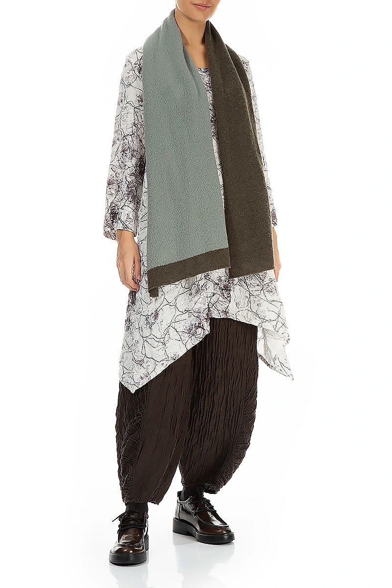 Dual Khaki &amp; Pistachio Wool Scarf 4