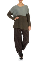 Dual Khaki & Pistachio Wool Sweater 4