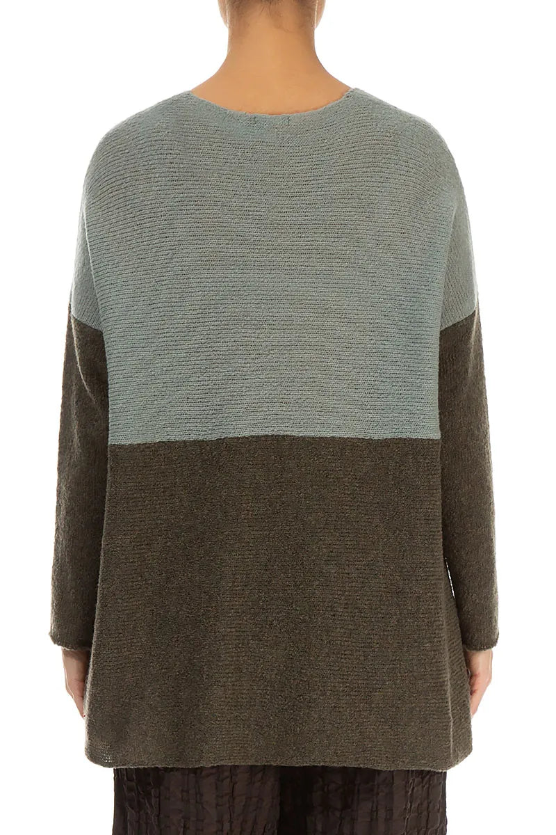 Dual Khaki &amp; Pistachio Wool Sweater 2