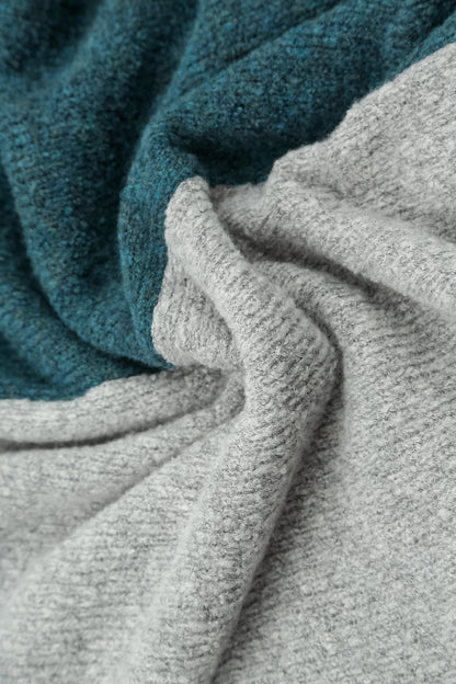 Dual Light Grey &amp; Teal Wool Sweater