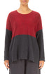 Dual Ruby Red & Dark Grey Wool Sweater 1