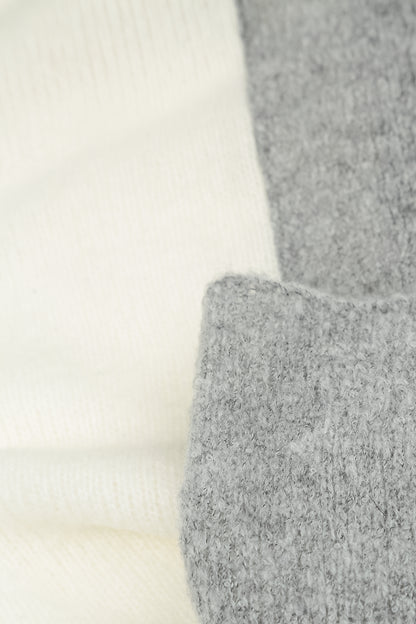 Dual White &amp; Light Grey Wool Sweater