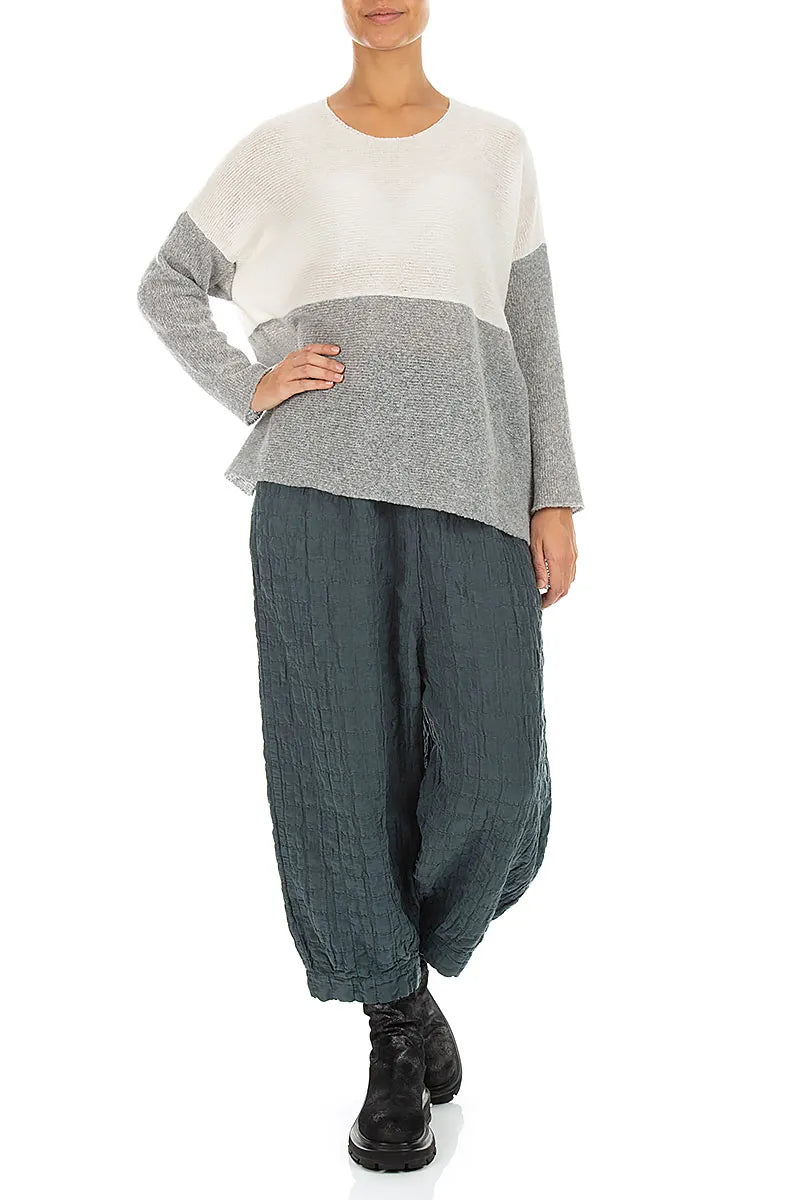 Dual White &amp; Light Grey Wool Sweater