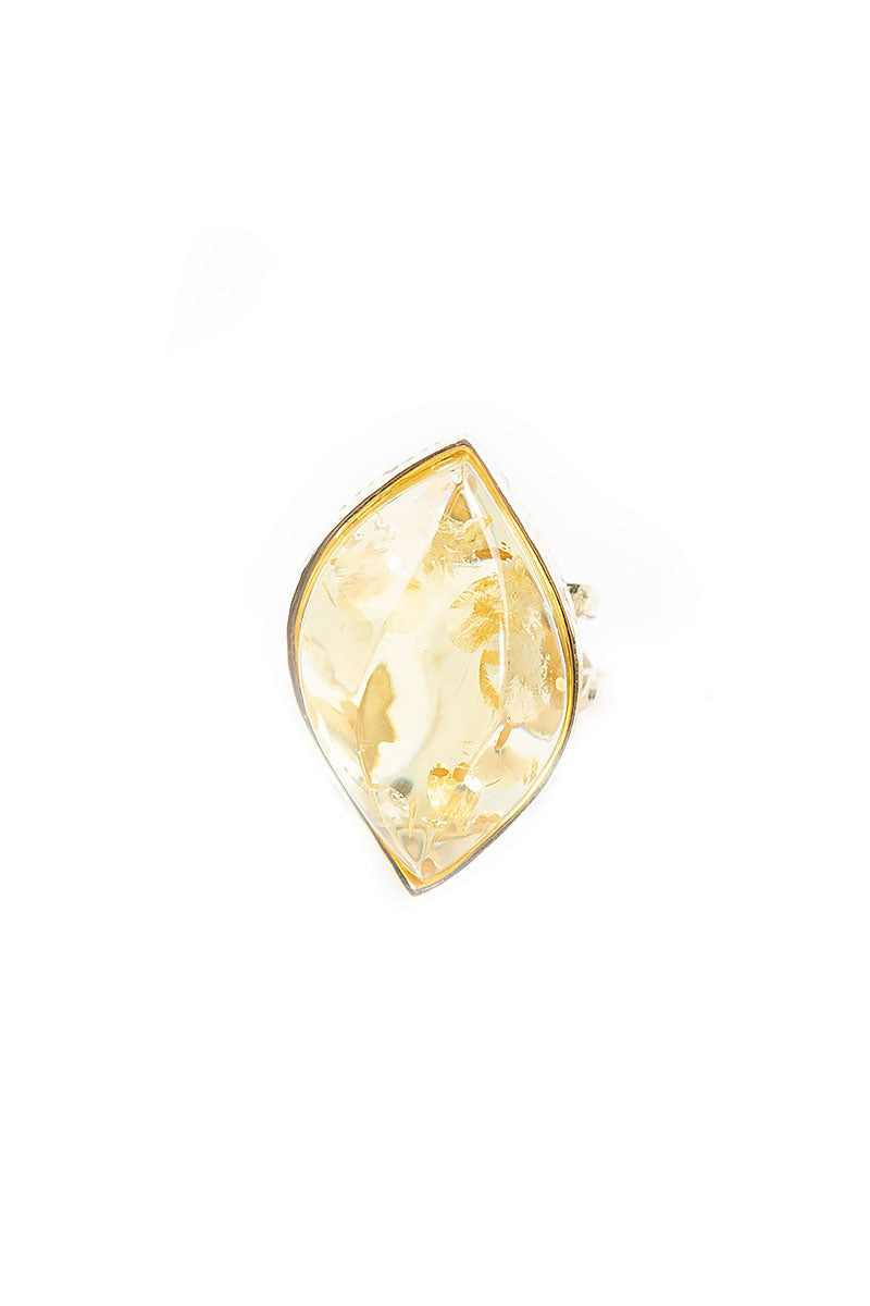 Dutchess Clear Amber Ring