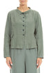 Elegant Buttoned Sage Linen Jacket 1