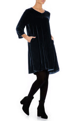 Elegant Royal Blue Silk Velvet Dress 4