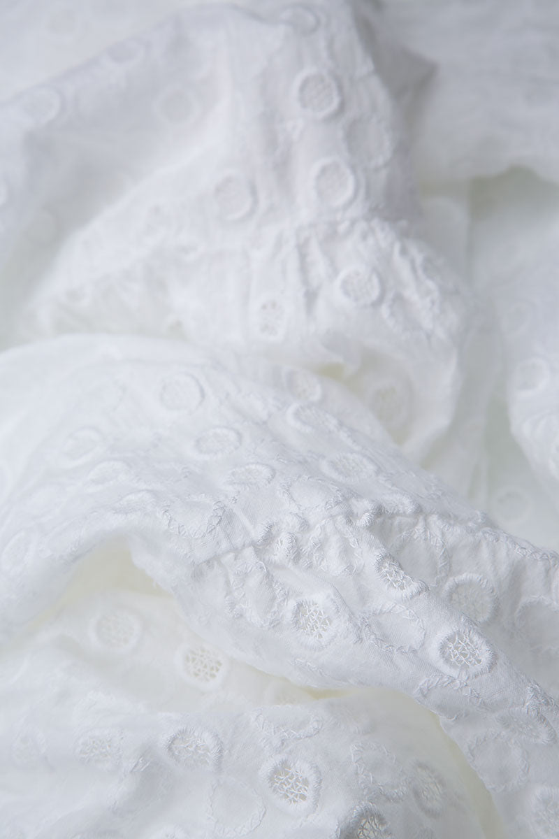 Embroidered Sleeveless White Cotton Blouse 5