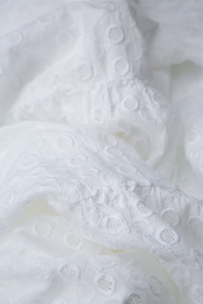 Embroidered Sleeveless White Cotton Blouse 5