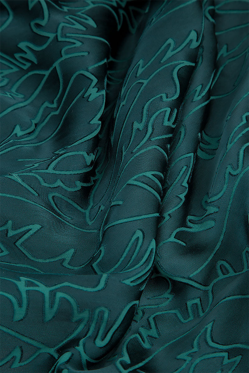 Emerald Devoré Feather Silk Shirt