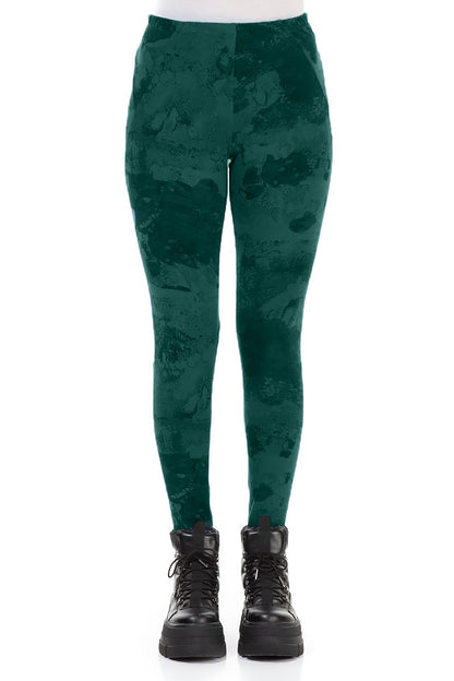 Emerald Marble Cotton Leggings