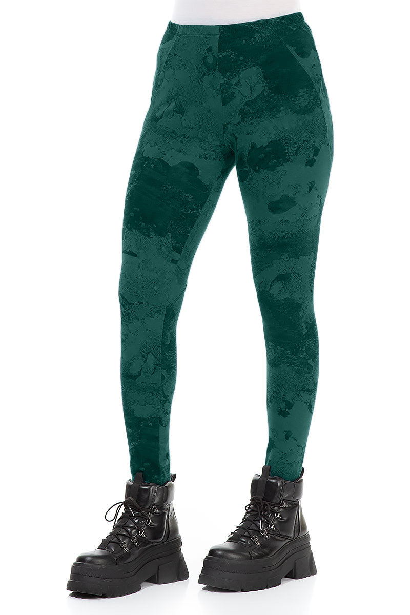 Emerald Marble Cotton Leggings