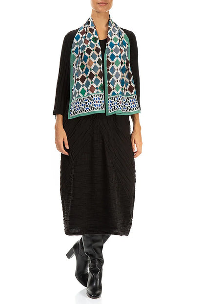 Emerald Mosaic Silk Scarf 3