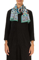 Emerald Mosaic Silk Scarf 1