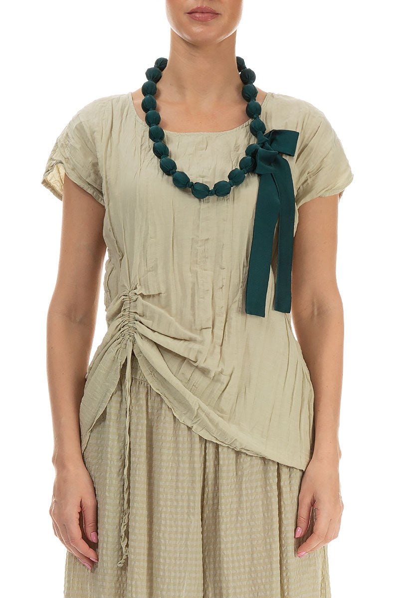 Collier de perles de soie émeraude