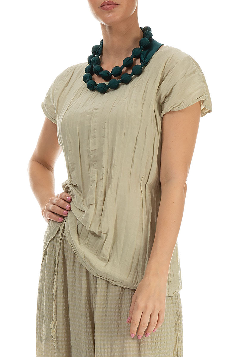 Collier de perles de soie émeraude