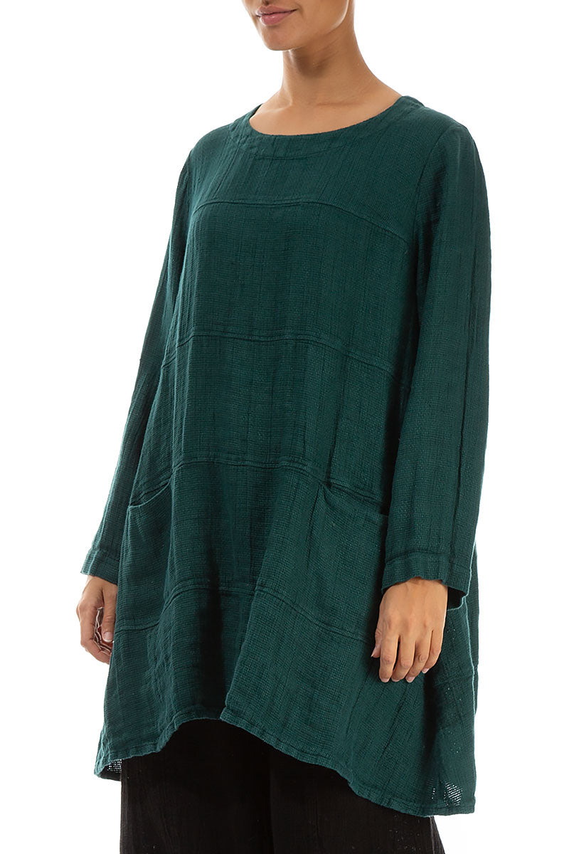 Emerald Textured Linen Tunic 3