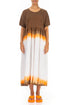 Empire Waist Amber Flame Ombré Linen Dress 1