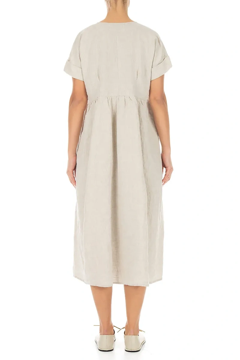 Empire Waist Natural Linen Dress