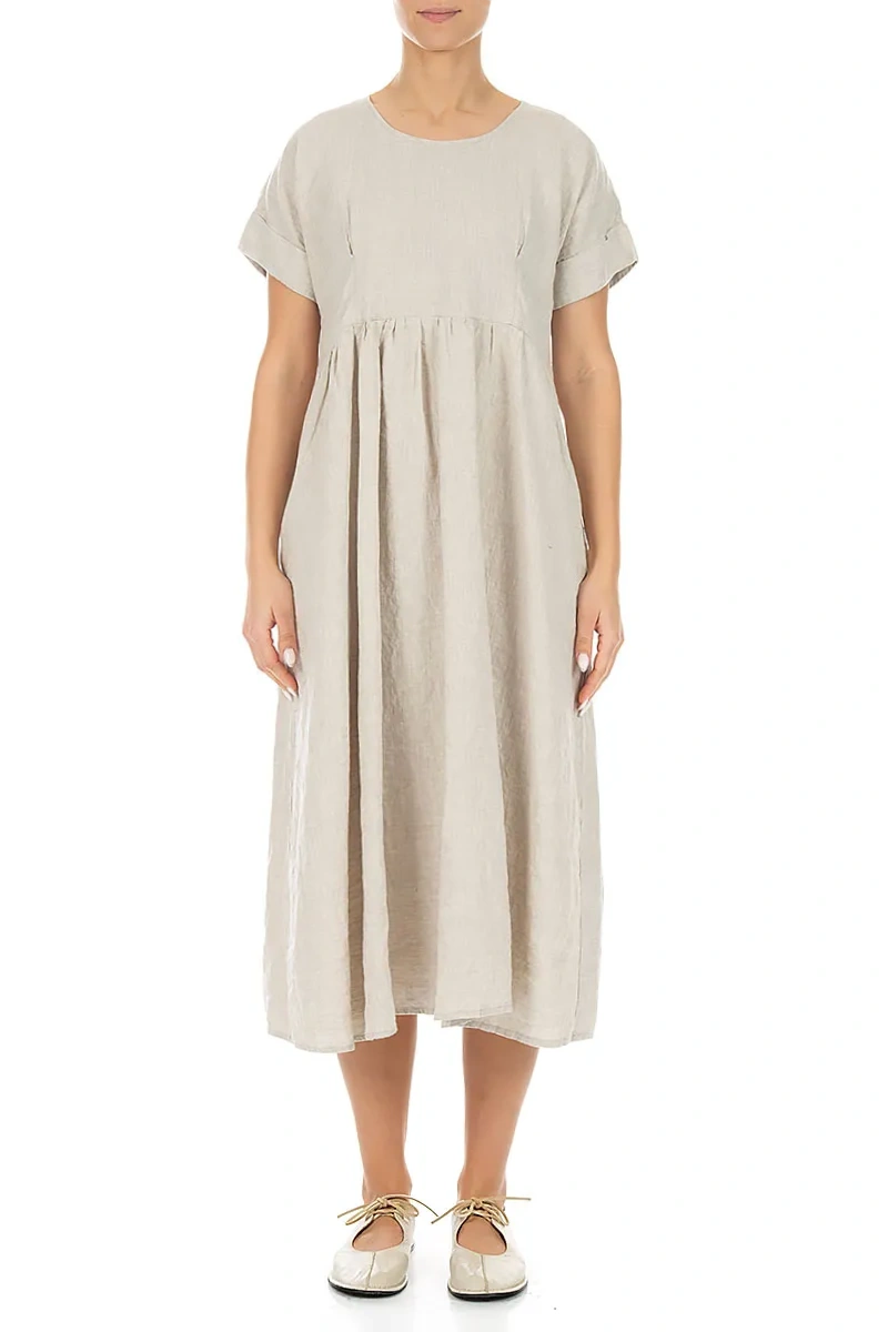 Empire Waist Natural Linen Dress