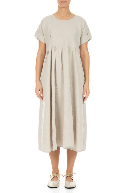 Empire Waist Natural Linen Dress