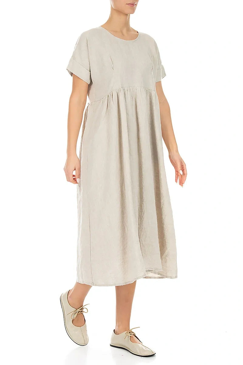 Empire Waist Natural Linen Dress