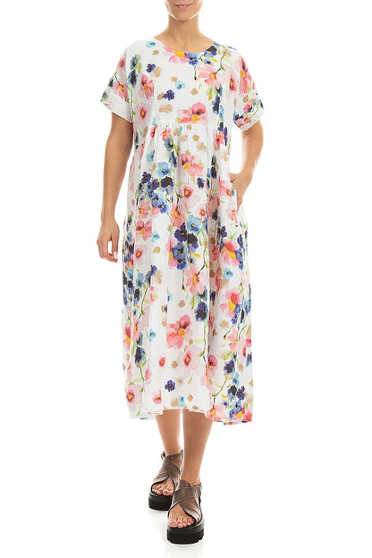 Empire Waist Primrose Linen Dress 4