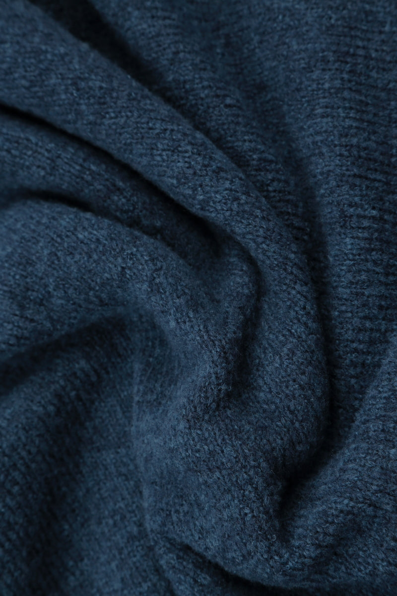 Exposed Seam Blue Wool Sweater