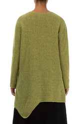 Exposed Seam Golden Lime Wool Sweater 2