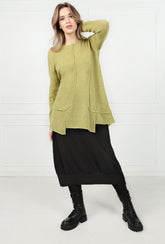 Exposed Seam Golden Lime Wool Sweater 6