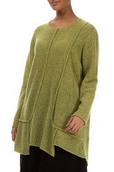 Exposed Seam Golden Lime Wool Sweater 3