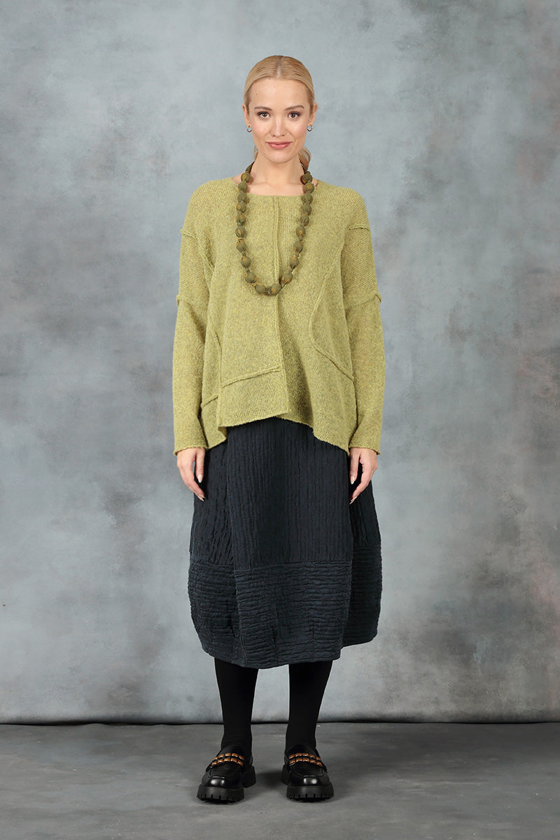 Exposed Seam Golden Lime Wool Sweater 6