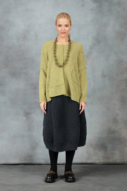 Exposed Seam Golden Lime Wool Sweater