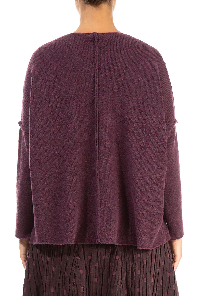 Exposed Seam Mulberry Wool Sweater