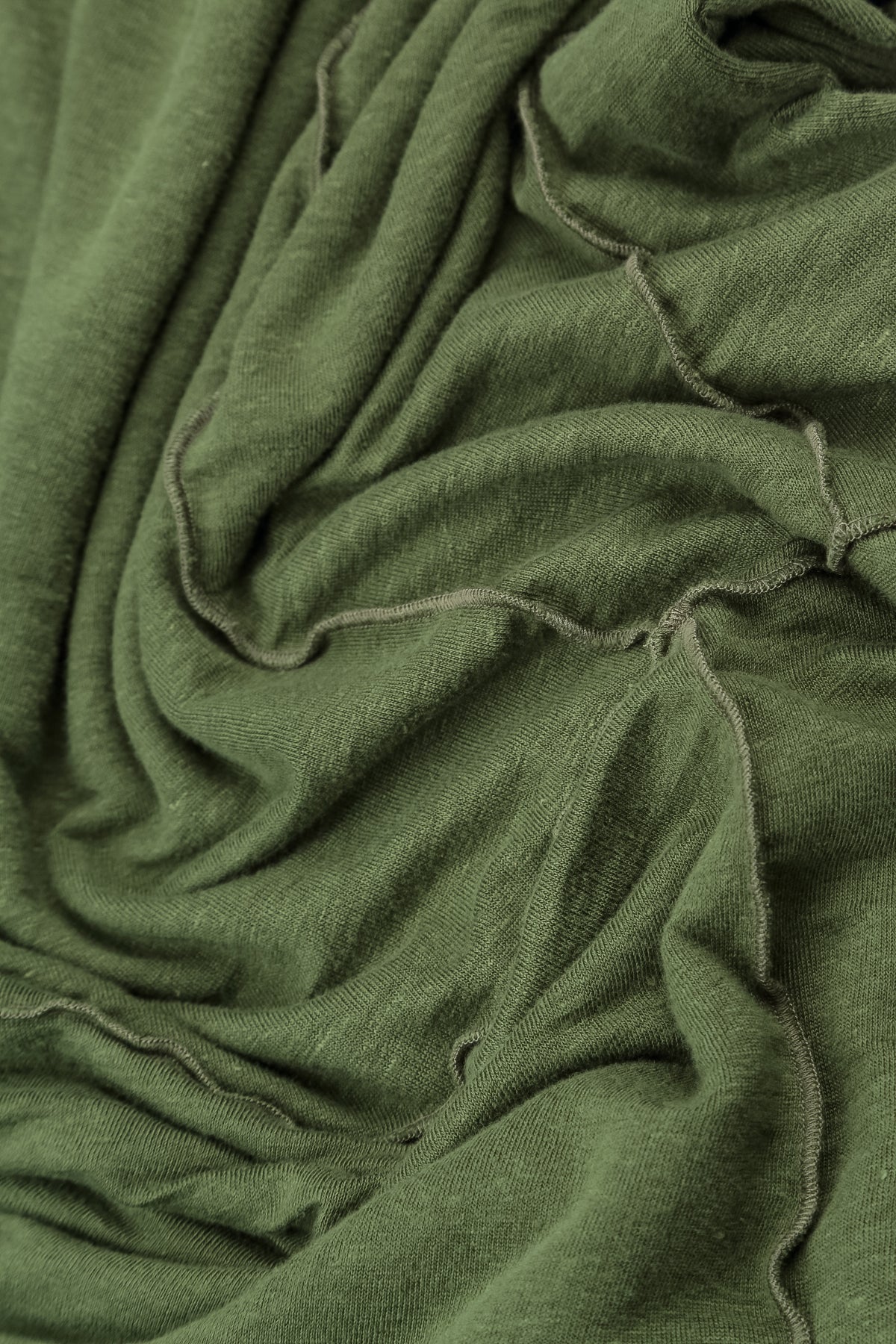 Exposed Seam Shamrock Green Soft Linen Tunic