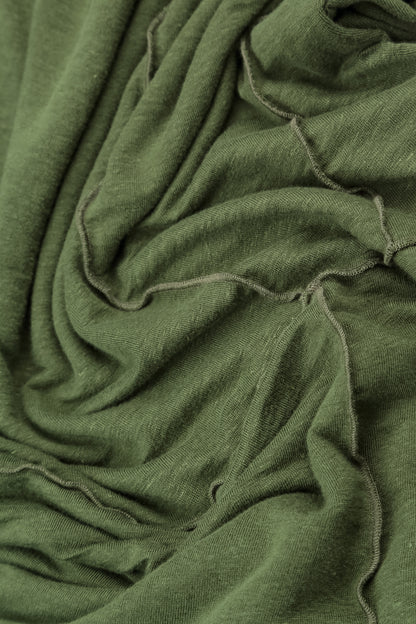 Exposed Seam Shamrock Green Soft Linen Tunic