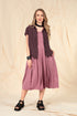 Exposed Seams Mauve Taupe Cotton Dress 1