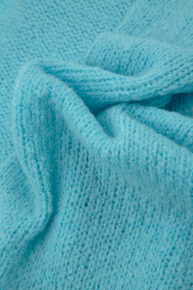 Extra Long Ice Blue Soft Wool Scarf