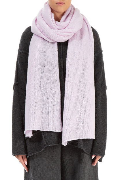 Extra Long Light Pink Soft Wool Scarf