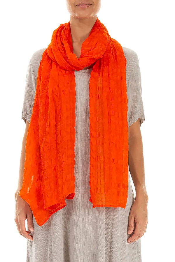Flame Orange Light Silk Scarf 1