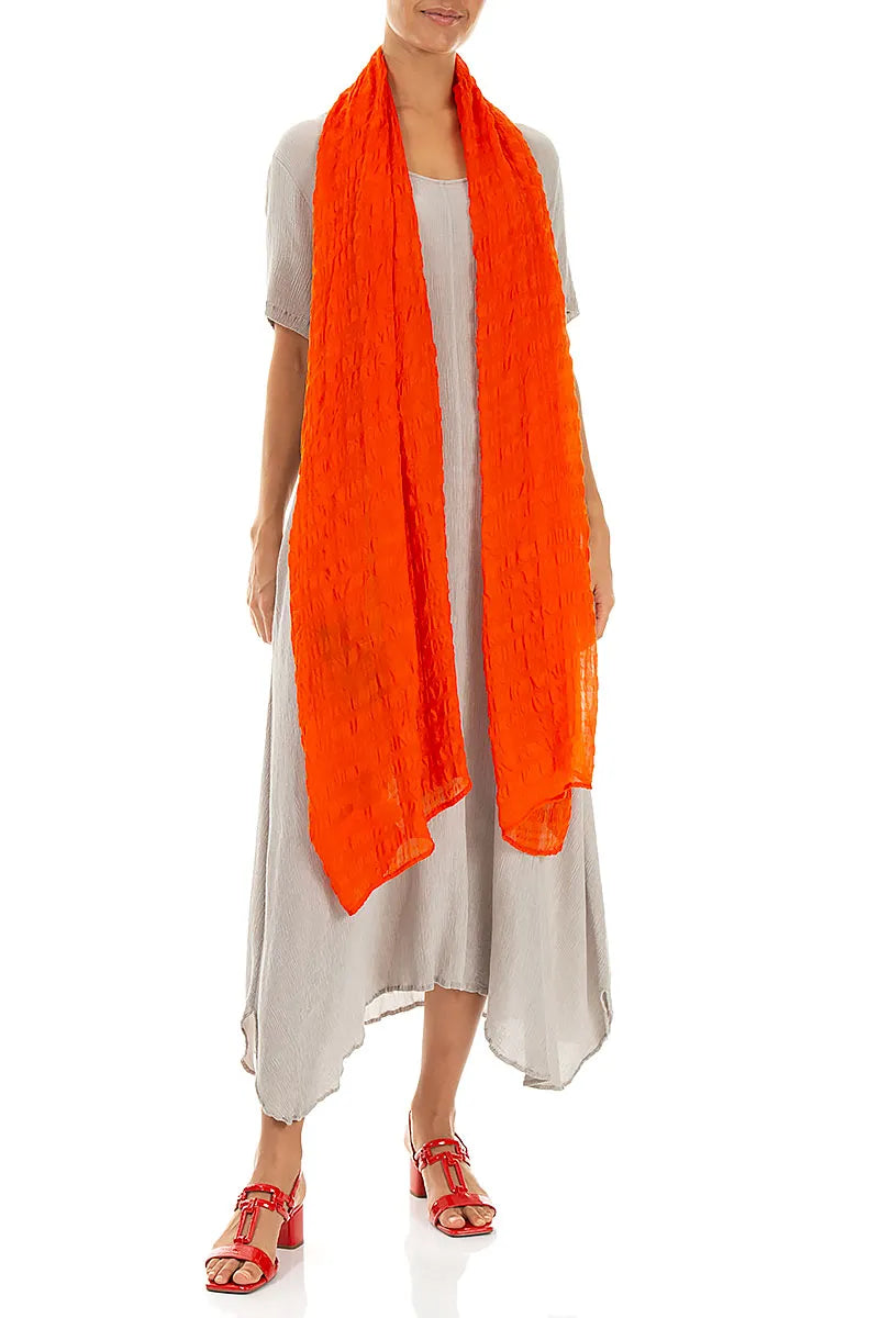 Flame Orange Light Silk Scarf 2